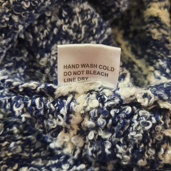 Essue Womens Blue White Ribbed Knit Duster Cardigan Size Small - Picture 6 of 8